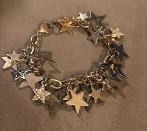 Mixed Metal Star Charm Bracelet